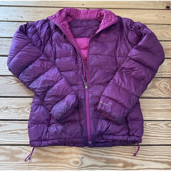 REI Primaloft Down Puffer Jacket Coat Size Medium Women’s Purple Full Zip - Picture 1 of 8